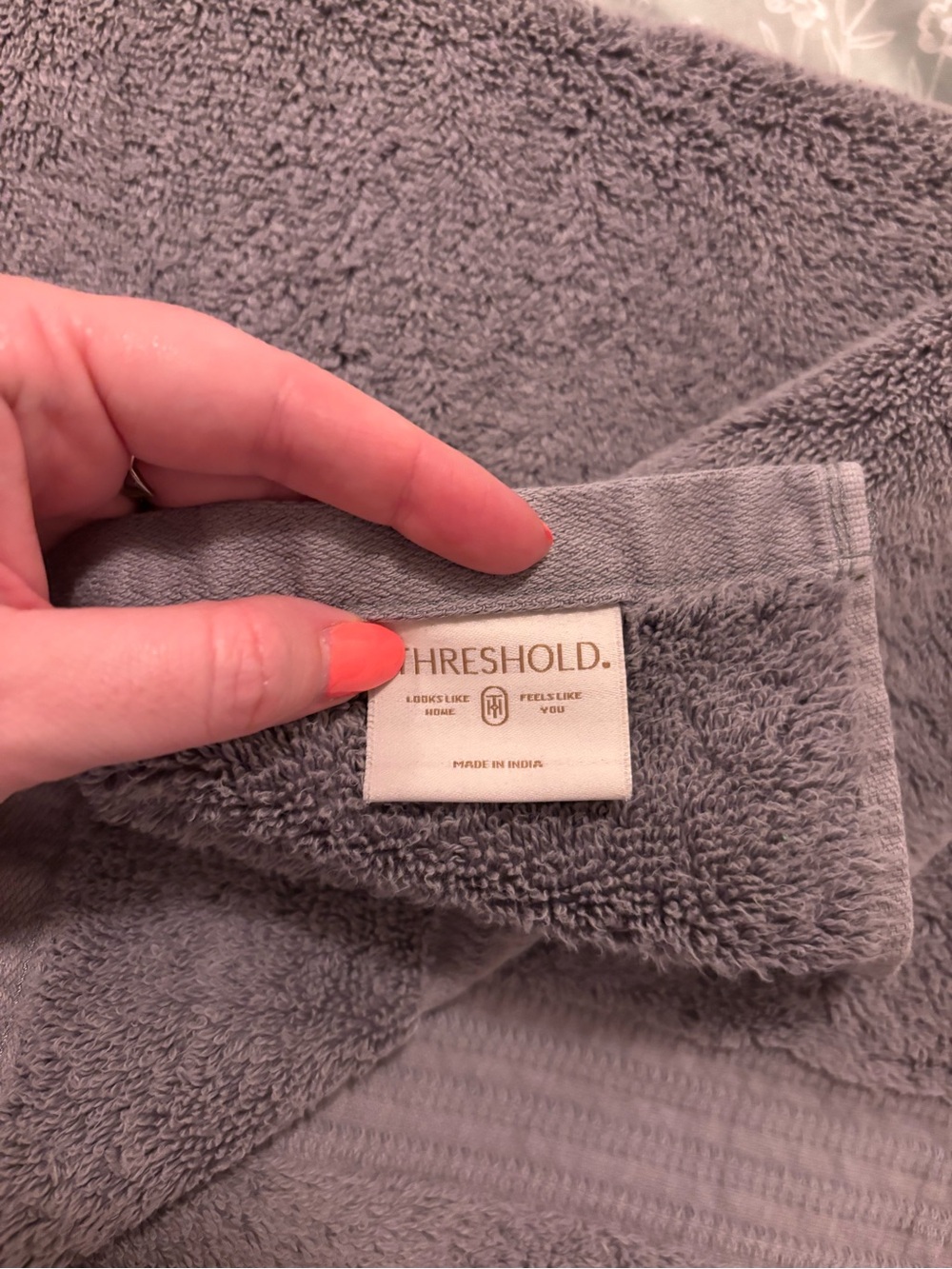 Threshold Gray Towels with Subtle Ribbed Trim - Picture 5 of 6